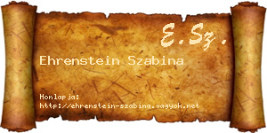 Ehrenstein Szabina névjegykártya